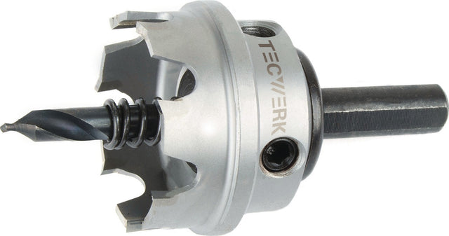 TECWERK Lochsäge Ø16 mm HM-bestückt mit Bohrer und Feder – Schnitttiefe 4 mm