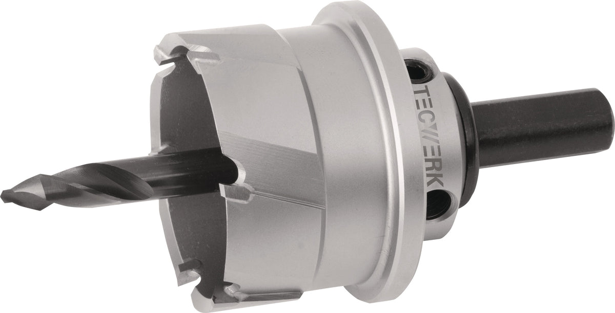 TECWERK Lochsäge Ø 18 mm HM-bestückt mit Bohrer und Feder – Schnitttiefe 20 mm