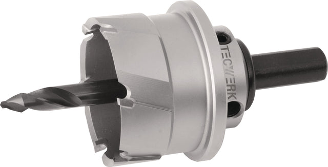 TECWERK Lochsäge Ø 18 mm HM-bestückt mit Bohrer und Feder – Schnitttiefe 20 mm