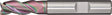 TECWERK Schaftfräser DIN 6527L Typ W 2 mm VHM 45° für NE-Metalle