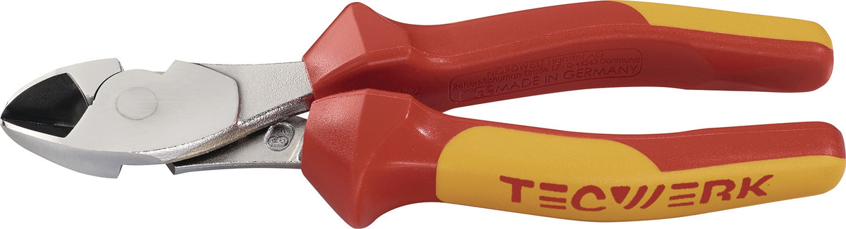TECWERK Kraftseitenschneider 180 mm verchromt VDE isoliert bis 1000 V mit Mehrkomponenten-Hüllen