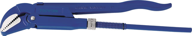TECWERK Eckrohrzange 320 mm für Rohre bis 1 Zoll – 45° Maulstellung, Chrom-Vanadium-Stahl
