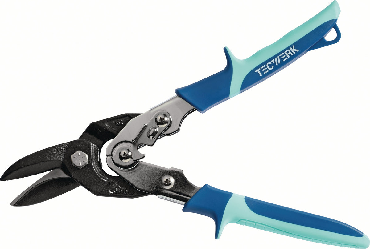 TECWERK Figurenschere 248 mm rechts – Blechschere für präzise Schnitte in Stahl bis 1,2 mm