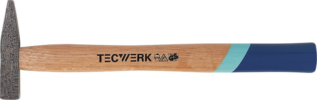 TECWERK Schlosserhammer 100g – Hickorystiel 260 mm, DIN 1041, stahlgeschmiedeter Kopf