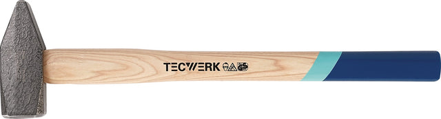 Vorschlaghammer 3000g Hickory TECWERK – DIN 1042, gesenkgeschmiedet, gehärtete Bahn und Pinne