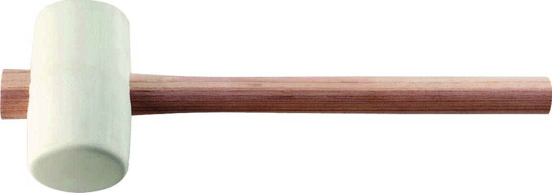 TECWERK Gummihammer 64 mm weiß 70 Shore A mit Eschenstiel für holzverarbeitende Industrie