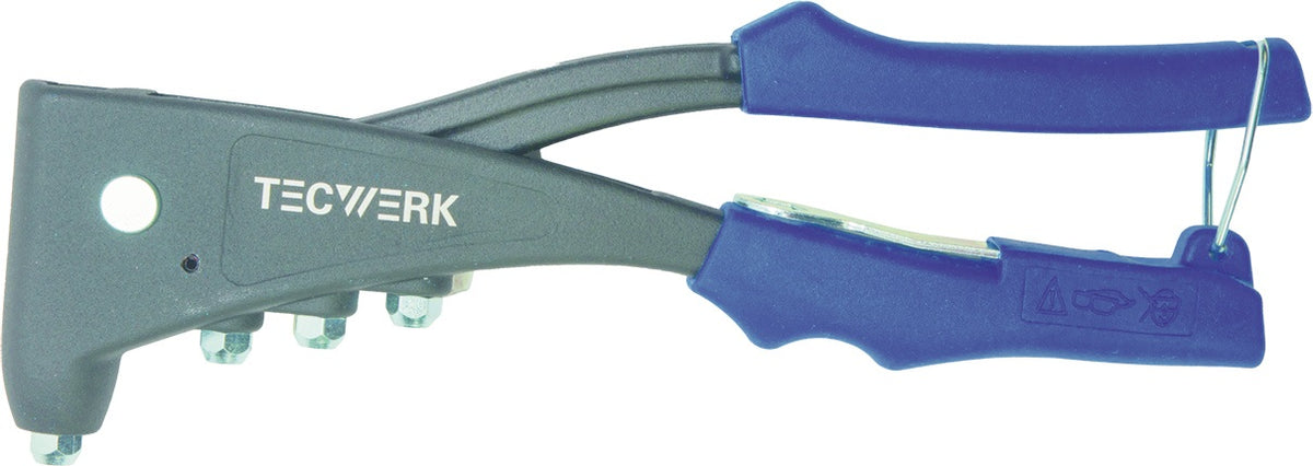 TECWERK Handblindnietsetzgerät 255 mm Arbeitsbereich 2,4–5 mm mit Öffnungsfeder