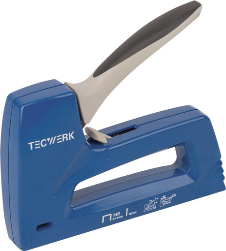 TECWERK Handtacker Alu-Druckguss für Klammern bis 14 mm und Nägel