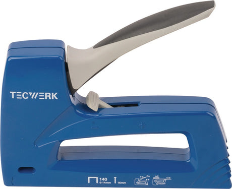 TECWERK Handtacker Alu-Druckguss für Klammern bis 14 mm und Nägel