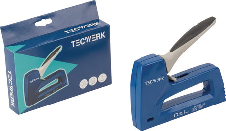 TECWERK Handtacker Alu-Druckguss für Klammern bis 14 mm und Nägel