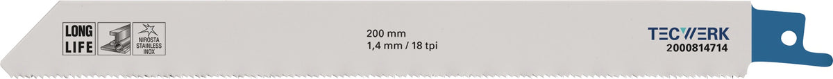 TECWERK Säbelsägeblatt 225 mm Bimetall TPI 10/14 für Metall und Holz mit Nägeln