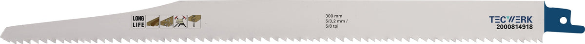 TECWERK Säbelsägeblatt 225 mm Bimetall TPI 10/14 für Metall und Holz mit Nägeln