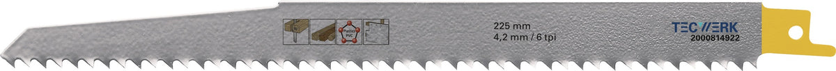 TECWERK Säbelsägeblatt 150 mm HCS/CV für Holz, 5 Stück, Bosch S 644 D kompatibel
