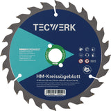 TECWERK Handkreissägeblatt 160 mm, 24 Zähne, WZ, für Holz & Kunststoff