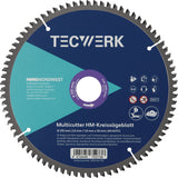 TECWERK Tisch-/Kappkreissägeblatt 210 mm Z80 HLTCG für Aluminium, Kunststoff und Holz
