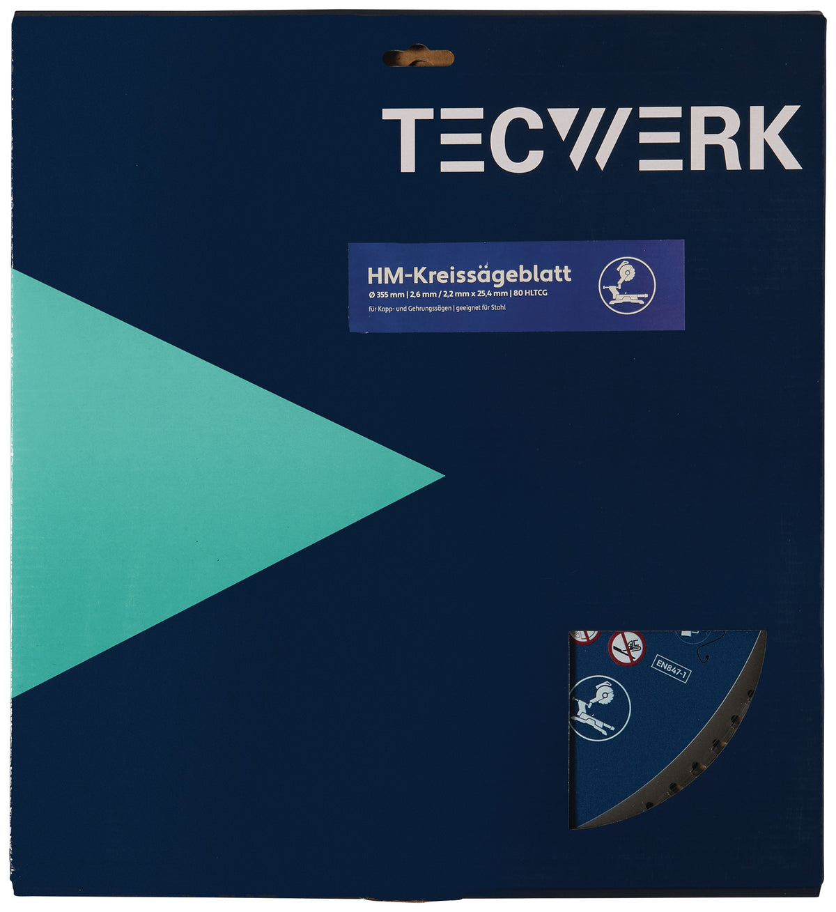 TECWERK Tisch-/Kappkreissägeblatt 305 mm Z60 HLTCG für Stahl, Bohrung 25,4 mm