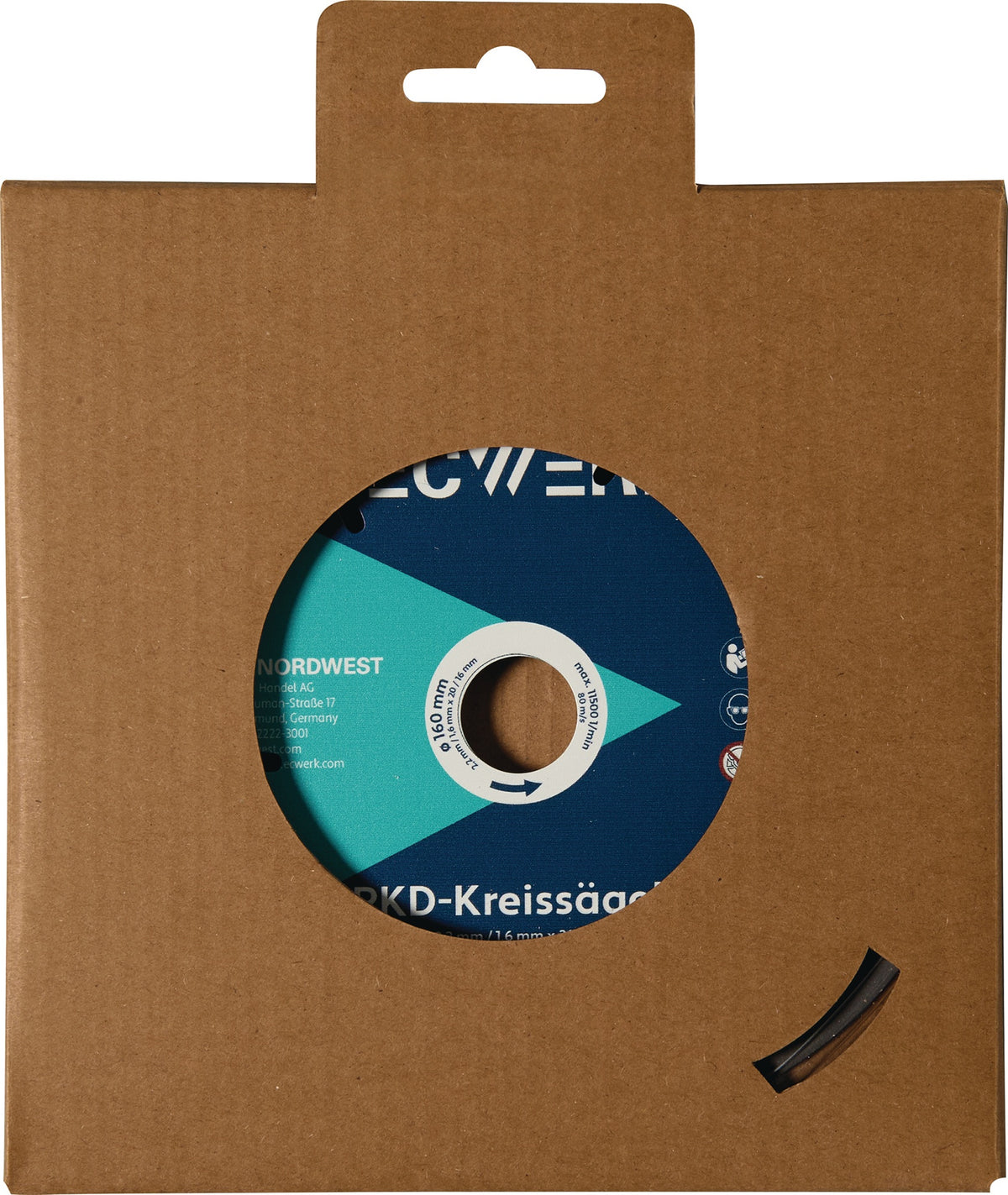 TECWERK Handkreissägeblatt AD 160 mm Z6 PKD – Für Faserzement, Gipsfaser, Spanplatten und MDF