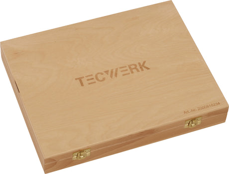 TECWERK Stechbeitelsatz 6-teilig 6-26 mm CV-Stahl 2-Komponentenheft Holzkasten