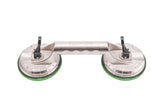 TECWERK Saugheber 80 kg, 2 Köpfe, Kopf-Ø 118 mm, Alu-Körper – für Glas, Metall, Fliesen