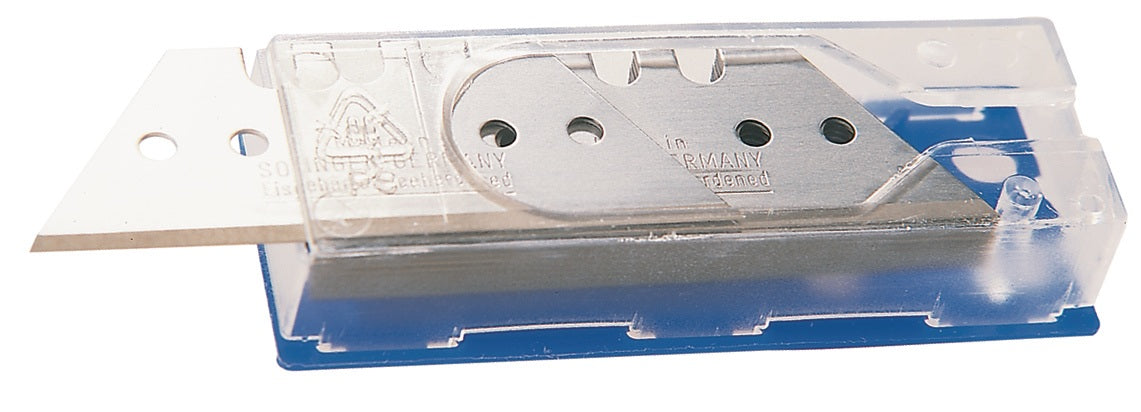 TECWERK Trapezklinge 52 x 18,7 x 0,65 mm ohne Lochung – 10 Stück im Spender