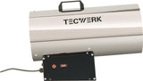 TECWERK Gasheizer 10 kW, 500 m³/h, 28 W – mit Druckminderer & Notabschaltung