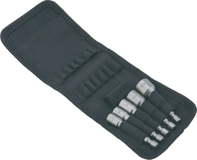 TECWERK Steckschlüsselsortiment 5-teilig SW 6/7/8/10/13 mm Antrieb 1/4″ 6-Kant E6,3