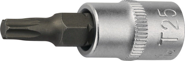 TECWERK Steckschlüsseleinsatz 1/4 Zoll TX T10, Länge 32 mm, Chrom-Vanadium-Stahl