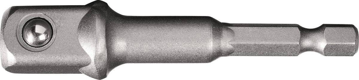 TECWERK Adapter Antriebssechskant 1/4 Zoll auf Abtriebsvierkant 1/2 Zoll, Länge 72 mm