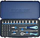 TECWERK Steckschlüsselsatz 36-tlg. 1/4 Zoll SW 4-14 mm 20 Zähne 6-Kant