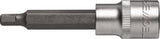 TECWERK Steckschlüsseleinsatz 1/2 Zoll Innen-6-kant SW 4 mm, Länge 55 mm, Chrom-Vanadium-Stahl