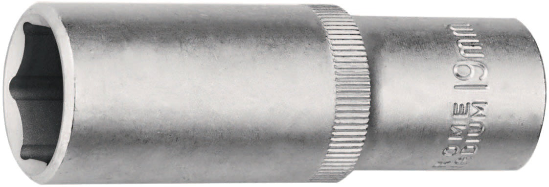 TECWERK Steckschlüsseleinsatz 1/2 Zoll 6-kant SW 10 mm, Länge 77 mm, Chrom-Vanadium-Stahl