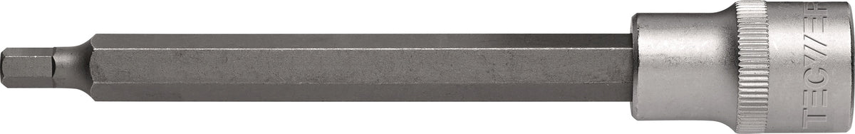 TECWERK Steckschlüsseleinsatz 1/2 Zoll Innen-6-kant SW 4 mm, Länge 55 mm, Chrom-Vanadium-Stahl