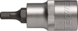 TECWERK Steckschlüsseleinsatz 1/2 Zoll Innen-6-kant SW 4 mm, Länge 55 mm, Chrom-Vanadium-Stahl