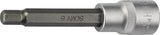 TECWERK Steckschlüsseleinsatz 1/2 Zoll Innen-6-kant SW 4 mm, Länge 55 mm, Chrom-Vanadium-Stahl