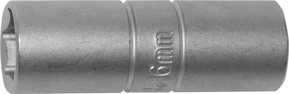 TECWERK Steckschlüsseleinsatz für Zündkerzen 1/2 Zoll SW 21 mm 6-Kant, 65 mm