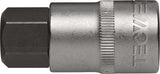TECWERK Steckschlüsseleinsatz 1/2 Zoll Innen-6-kant SW 4 mm, Länge 55 mm, Chrom-Vanadium-Stahl