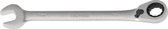 TECWERK Maulringratschenschlüssel 24 mm umschaltbar, 325 mm, 72 Zähne, CV-Stahl