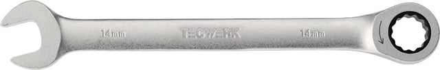 TECWERK Maulringratschenschlüssel SW 8 mm, gerade Ausführung, 72 Zähne, CV-Stahl verchromt
