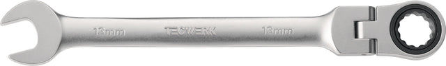 TECWERK Maulringratschenschlüssel SW 8 mm, Ringseite flexibel, 72 Zähne, CV-Stahl