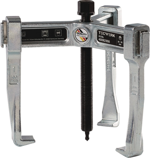 TECWERK Abzieher Spann-T.100mm Spann-W.150mm G.1,24kg – 3-armig, werkzeuglos verstellbar