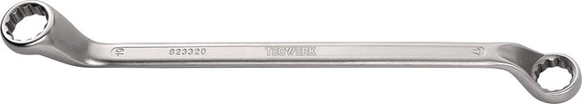 TECWERK Doppelringschlüssel 6x7 mm, tief gekröpft, CV-Stahl verchromt, 168 mm