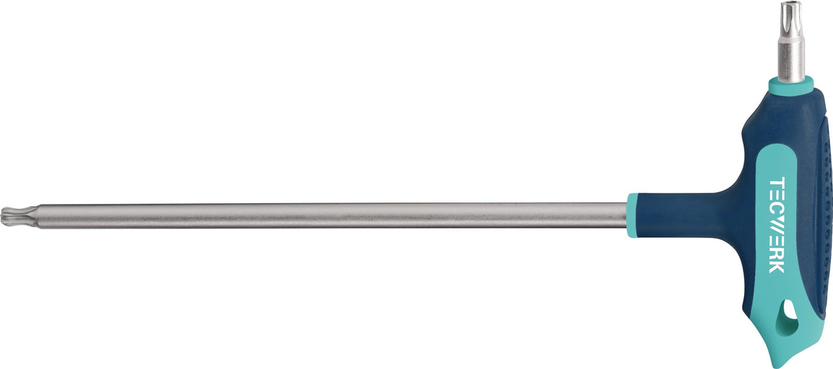 TECWERK Schraubendreher mit Quergriff T 10 x 100 mm Seitenabtrieb TX mit Bohrung