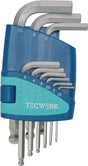 TECWERK Sechskantwinkelschraubendreher-Satz 9-teilig SW 1,5-10 mm mit Kugelkopf und Kunststoffhalter