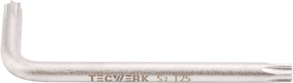 TECWERK Winkelschraubendreher T 10, Schenkellänge 51 x 17 mm, S2-Stahl, matt verchromt
