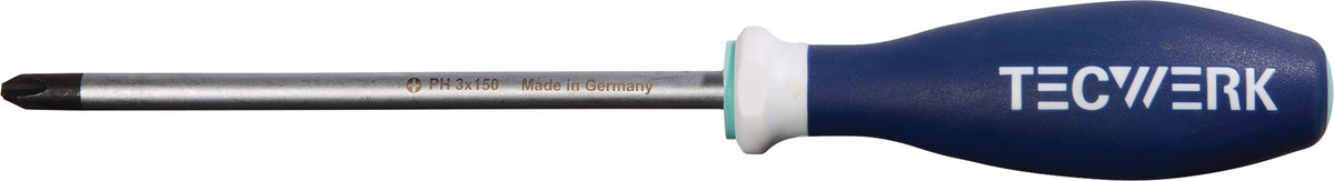 TECWERK Schraubendreher PH 0, 60 mm Rundklinge, 3K-Griff