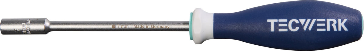 TECWERK Sechskantsteckschlüssel SW 5 mm mit 3K-Griff, 230 mm, mattverchromt