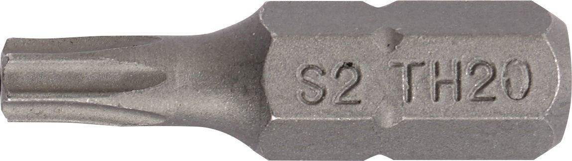 TECWERK Bit T 7 mit Bohrung 1/4 Zoll 25 mm S2-Stahl für TORX-Schrauben