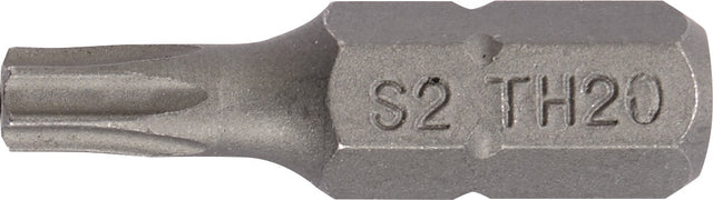 TECWERK Bit T 7 mit Bohrung 1/4 Zoll 25 mm S2-Stahl für TORX-Schrauben
