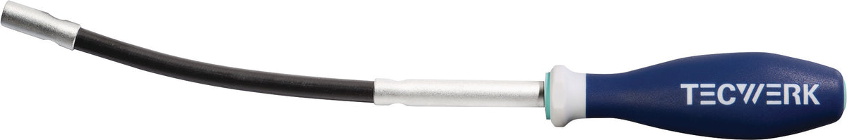 TECWERK Bithandhalter 1/4 Zoll mit Magnet und Sprengring, flexible Klinge 210 mm, 3K-Griff