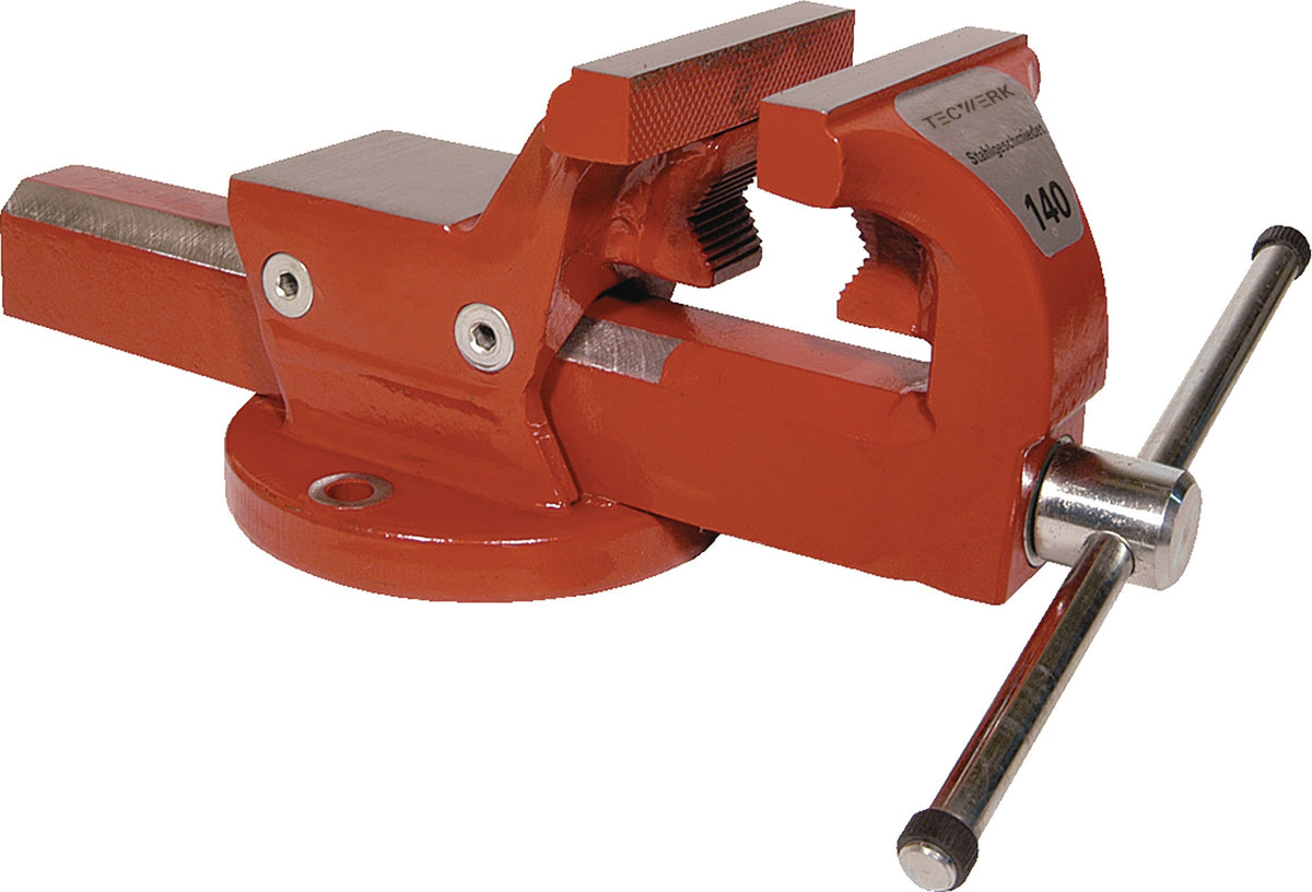 TECWERK Parallelschraubstock mit Rohrspannbacken 120 mm Backenbreite, 150 mm Spannweite